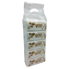 400 Sheet, Super Soft Facial Tissue, 2-Ply, 5 Packs per Bundle (Total of 2000 Tissues) - Lotus Alwadi