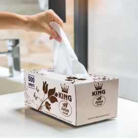 King lotus Alwadi Soft Facial Tissues, 500 Tissues per Box (2,000 Pulls Total), 4 Large Boxes, 2-Ply Packaging