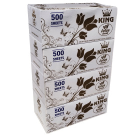 King lotus Alwadi Soft Facial Tissues, 500 Tissues per Box (2,000 Pulls Total), 4 Large Boxes, 2-Ply Packaging