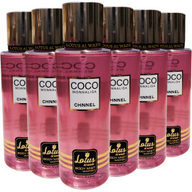 Lotus Al Wadi Coco Monnalisa Fragrance, Body Mist Women signature Collection, 8.4 Ounce (6 piece Gift Set)