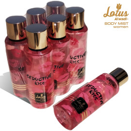 Lotus Al Wadi Seductive Kiss Fragrance, Body Mist Women signature Collection, 8.4 Ounce (6 piece Gift Set)