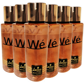Lotus Al Wadi Wé Fragrance Body Mist Women Collection for Long-Lasting Odor Protection 8.4 Ounce (6 piece Gift Set)