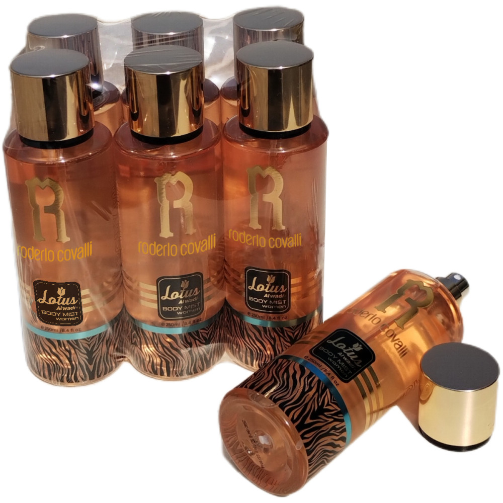 Lotus Al Wadi Roderio Covalli Fragrance, Body Mist Women signature Collection, 8.4 Ounce (6 piece Gift Set)