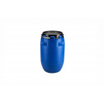 PLASTIC DRUM 120 LTR OPEN TOP WITH LID AND METAL LOCKING BAND