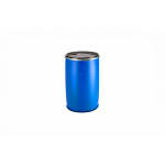 PLASTIC DRUM 220 LTR OPEN TOP WITH LID AND METAL LOCKING BAND