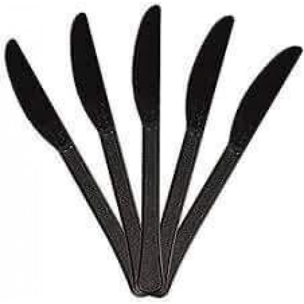 Black Disposable Plastic Knives (100pcs)